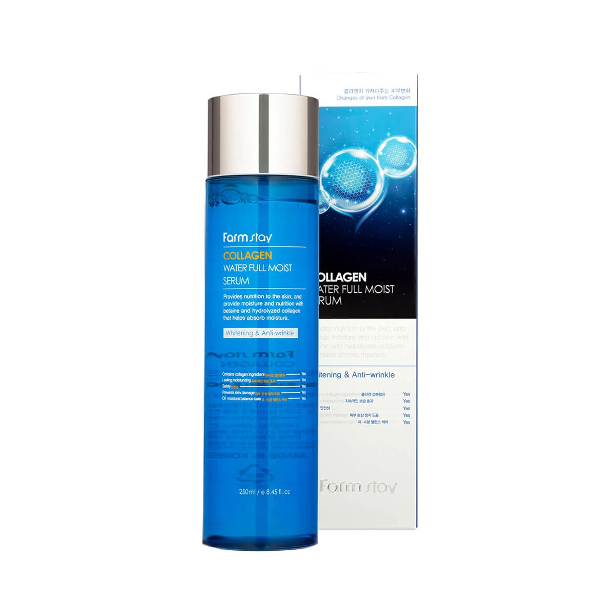 FARMSTAY COLLAGEN WATER FULL MOIST SERUM Odżywcze serum do twarzy z kolagenem, 250 ml
