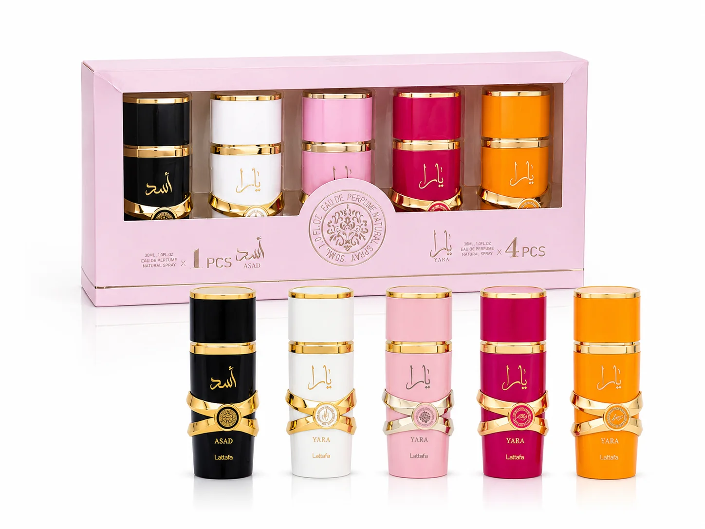 Zestaw perfum Lattafa Yara & Asad – 5 × 30 ml